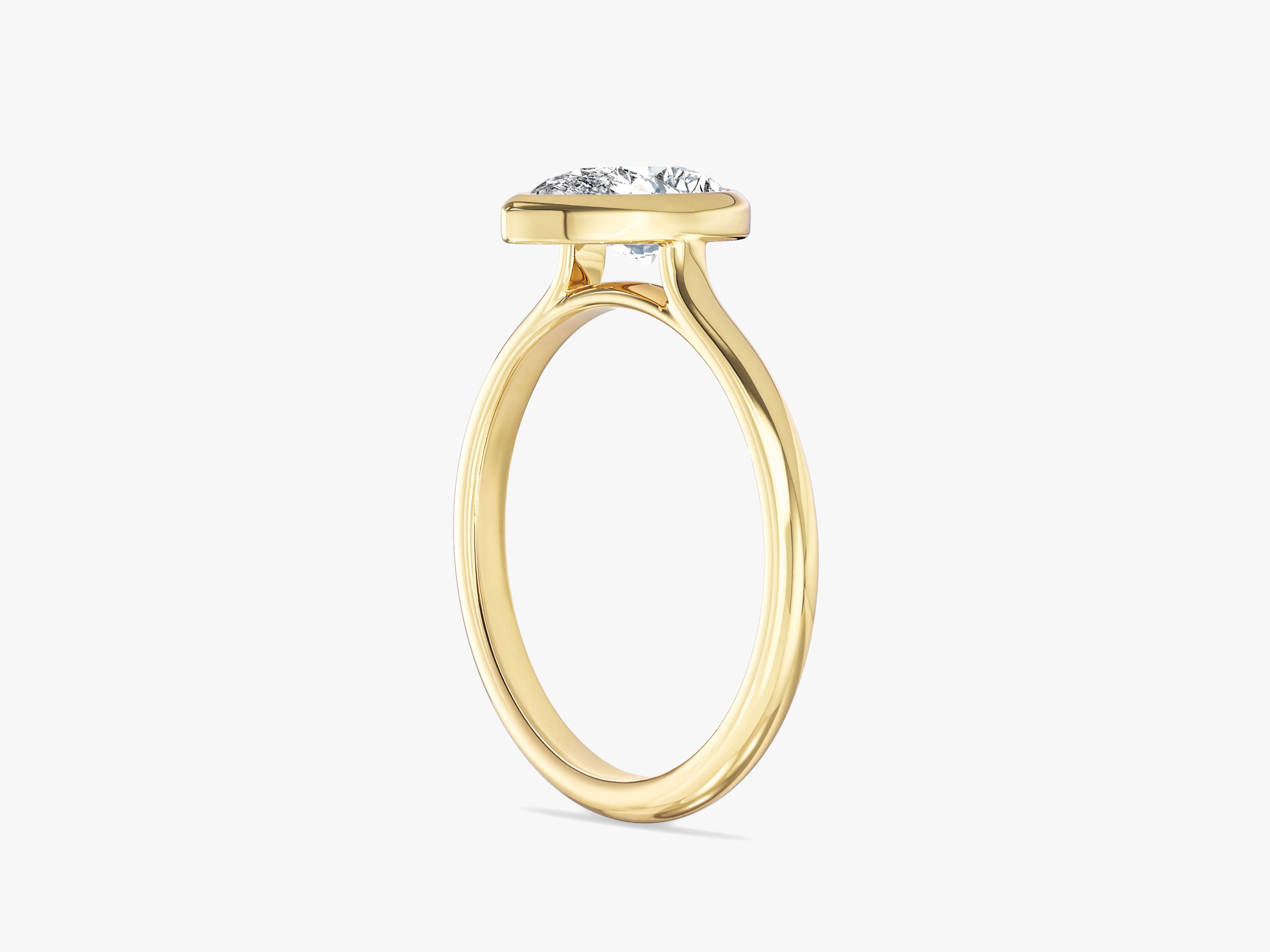 Bezel Pear Moissanite Engagement Ring (1.50 CT)