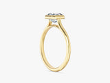 Bezel Asscher Moissanite Engagement Ring (1.00 CT)