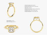 Asscher cut diamond ring in 14k gold, elegant jewelry design