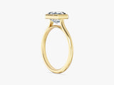 Bezel Asscher Moissanite Engagement Ring (1.50 CT)