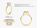 Gold ring with Asscher cut diamond, jewelry, engagement ring