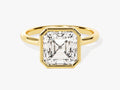 Bezel Asscher Moissanite Engagement Ring (3.00 CT)