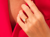 Bezel Asscher Lab Grown Diamond Engagement Ring (3.00 CT)