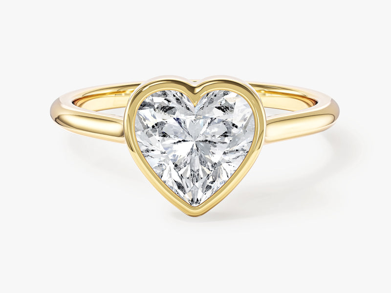 Bezel Heart Lab Grown Diamond Engagement Ring (1.50 CT)