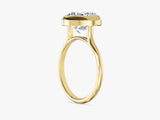 Bezel Heart Moissanite Engagement Ring (3.00 CT)
