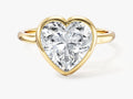 Bezel Heart Lab Grown Diamond Engagement Ring (3.00 CT)