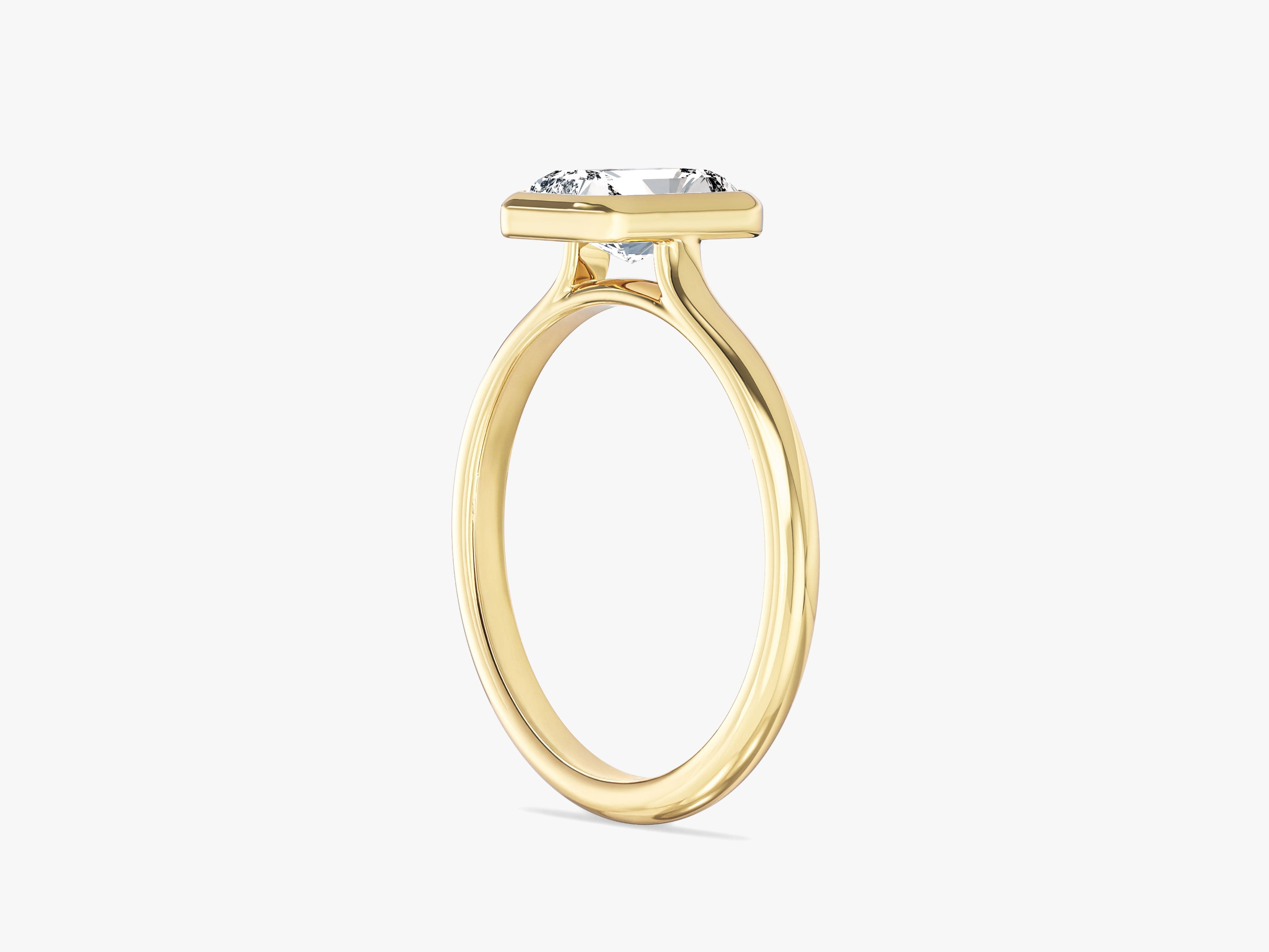 Bezel Radiant Lab Grown Diamond Engagement Ring (1.00 CT)