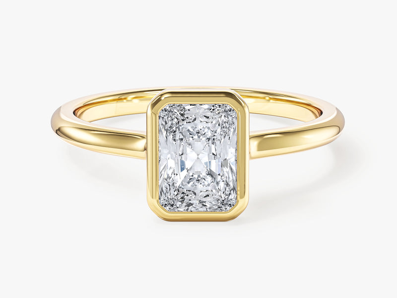 Bezel Radiant Lab Grown Diamond Engagement Ring (1.00 CT)