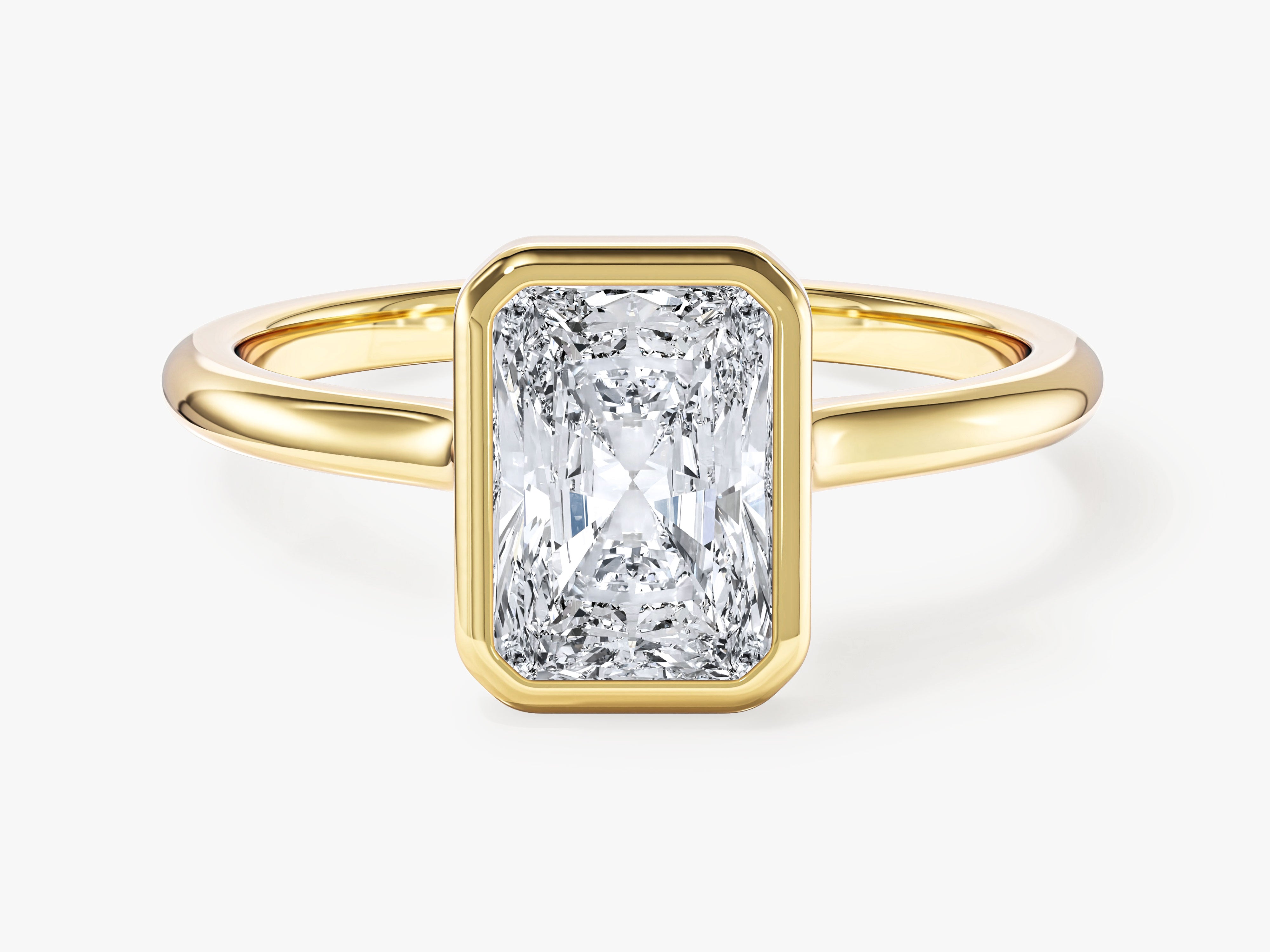 Bezel Radiant Lab Grown Diamond Engagement Ring (1.50 CT)