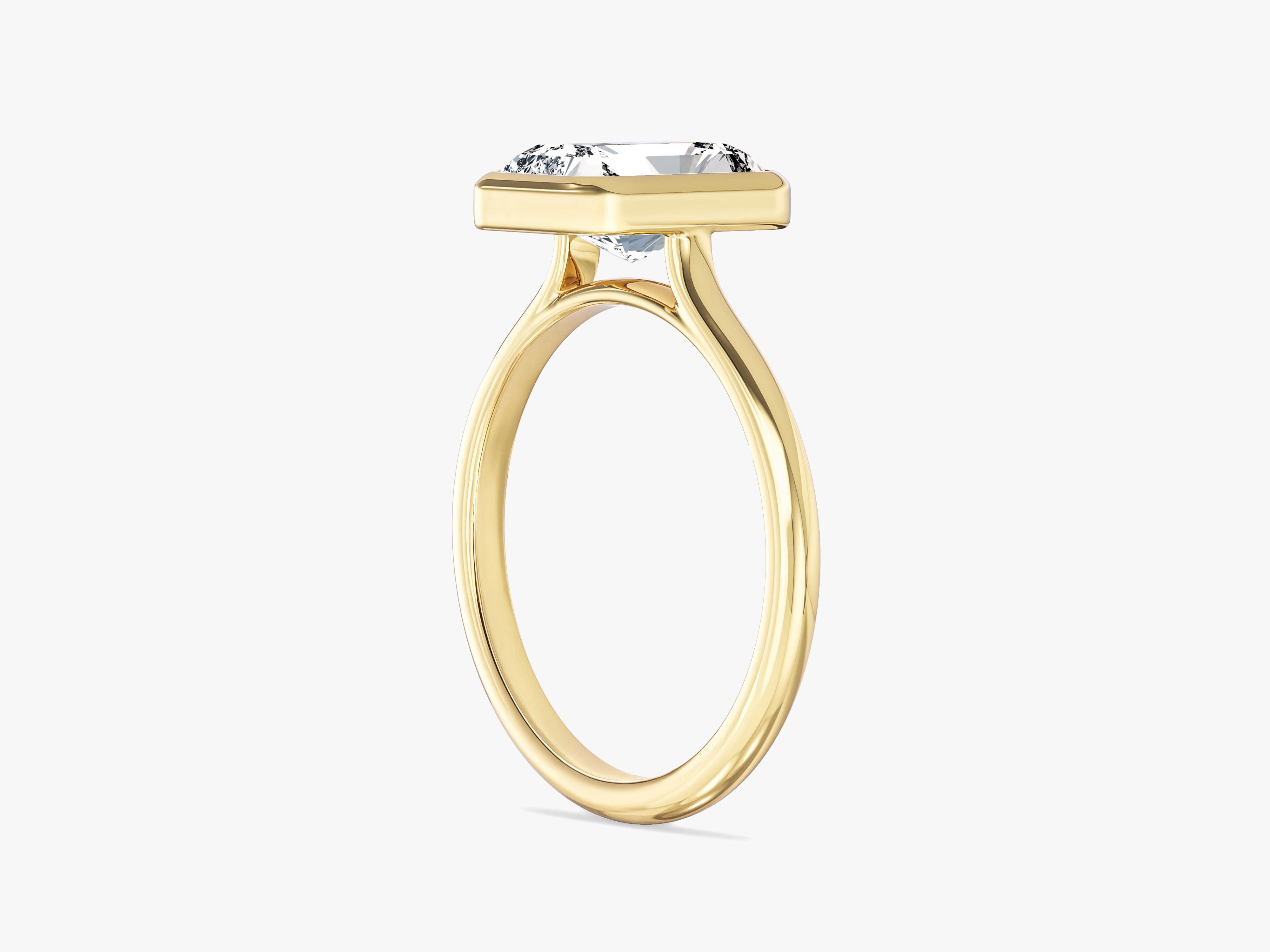 Bezel Radiant Moissanite Engagement Ring (2.00 CT)