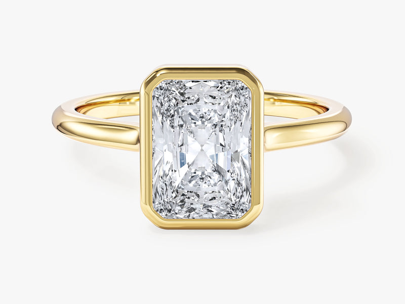 Bezel Radiant Moissanite Engagement Ring (2.00 CT)
