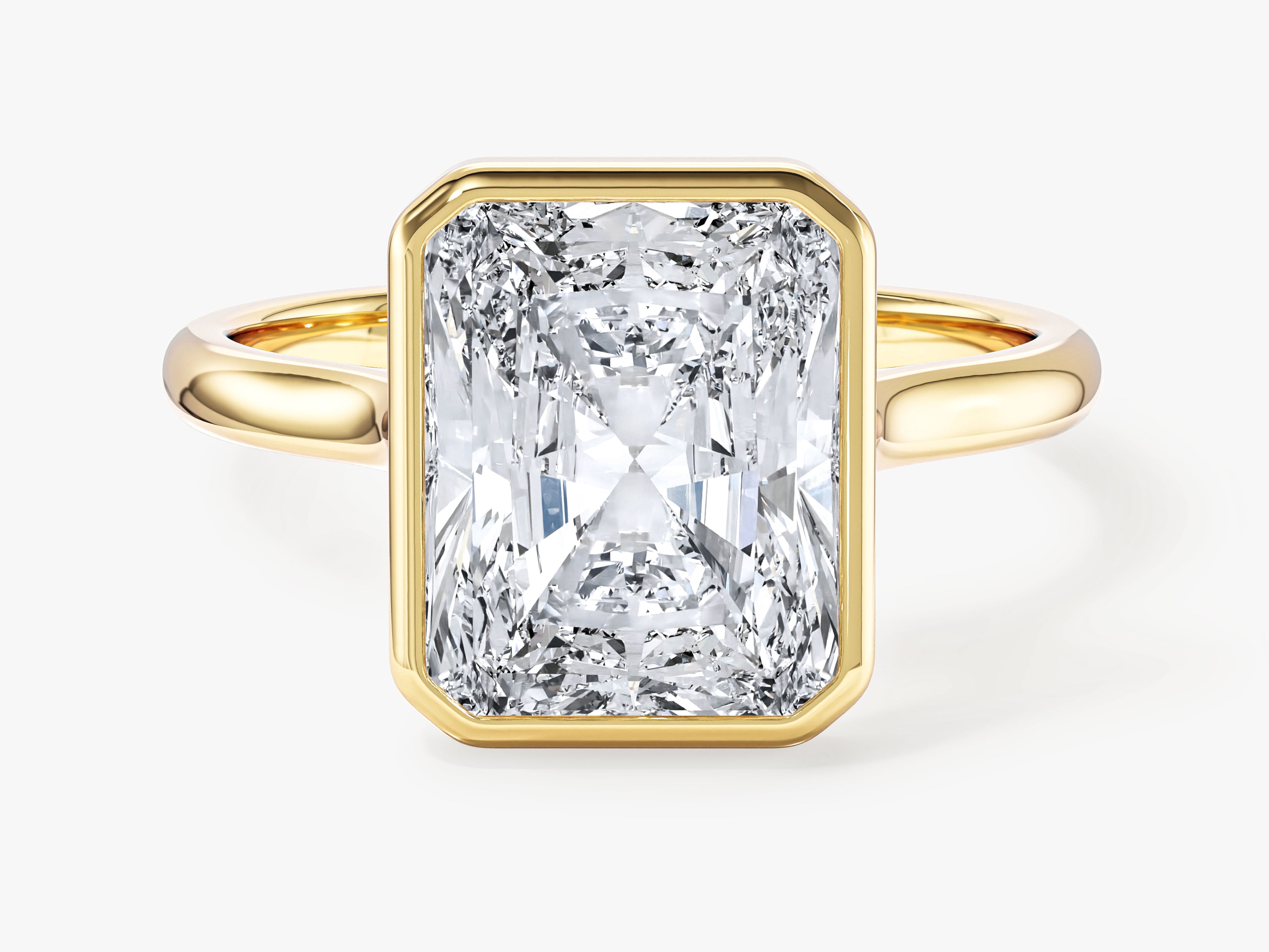 Bezel Radiant Moissanite Engagement Ring (3.00 CT)