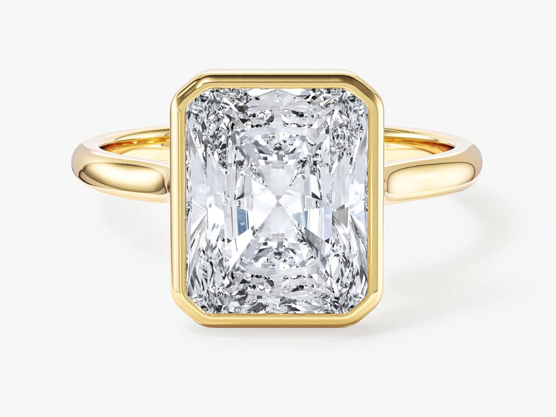 Bezel Radiant Moissanite Engagement Ring (3.00 CT)