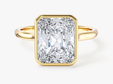 Bezel Radiant Moissanite Engagement Ring (3.00 CT)