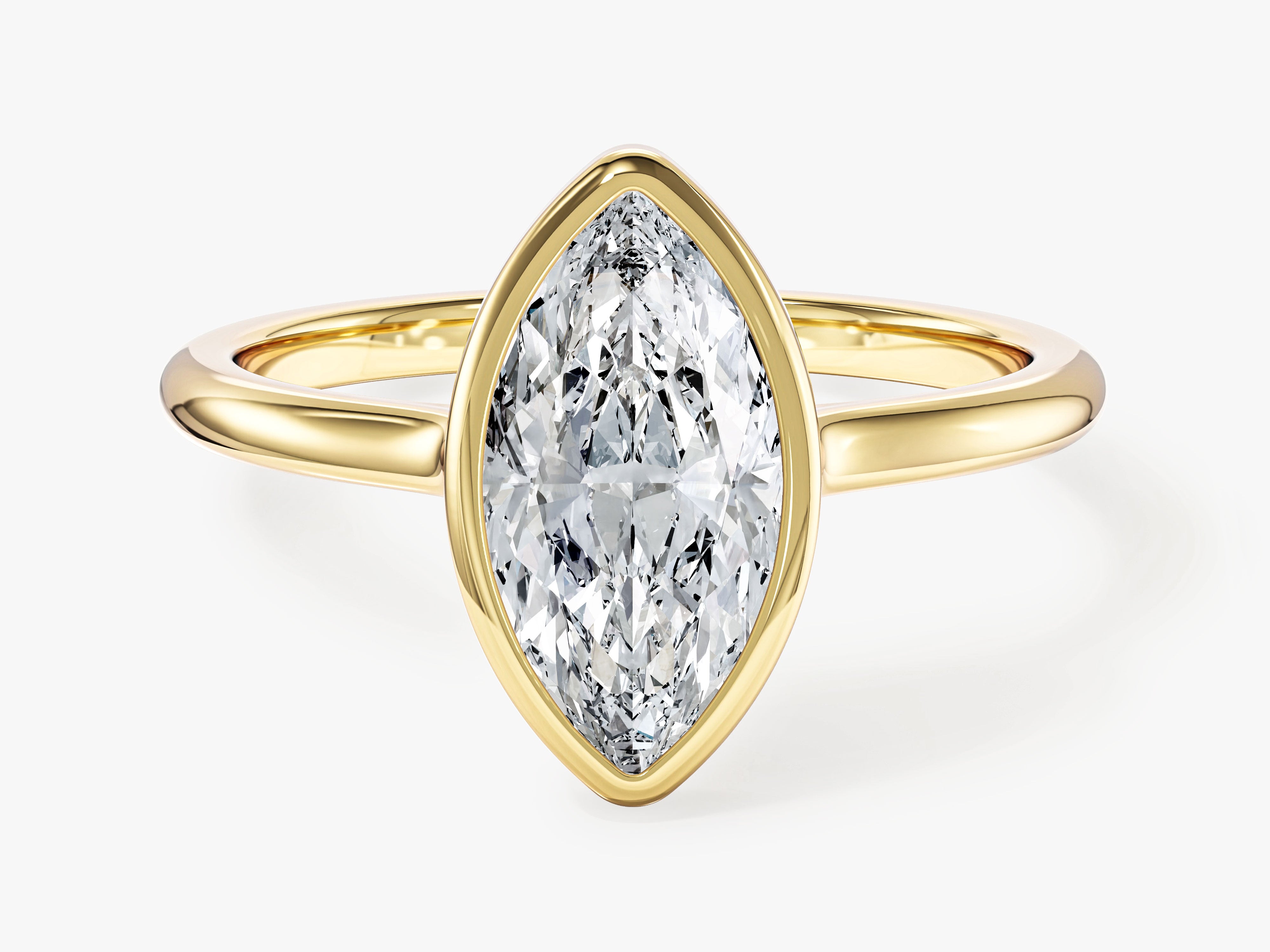 Bezel Marquise Moissanite Engagement Ring (1.50 CT)