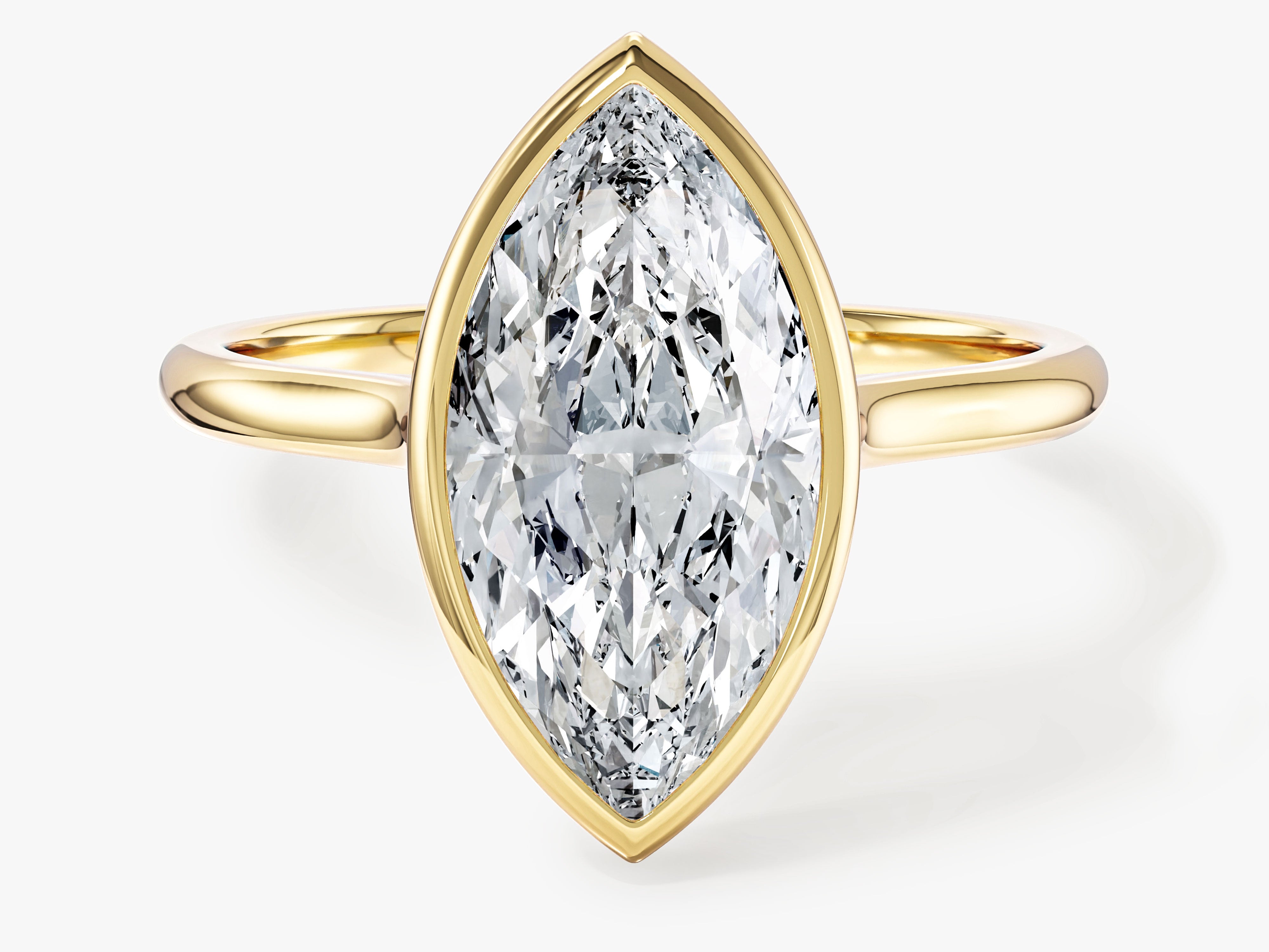 Bezel Marquise Lab Grown Diamond Engagement Ring (3.00 CT)