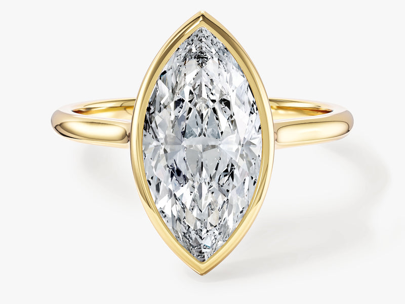 Bezel Marquise Lab Grown Diamond Engagement Ring (3.00 CT)