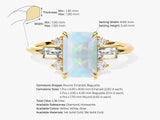 Gold ring with emerald, baguette, and round diamonds