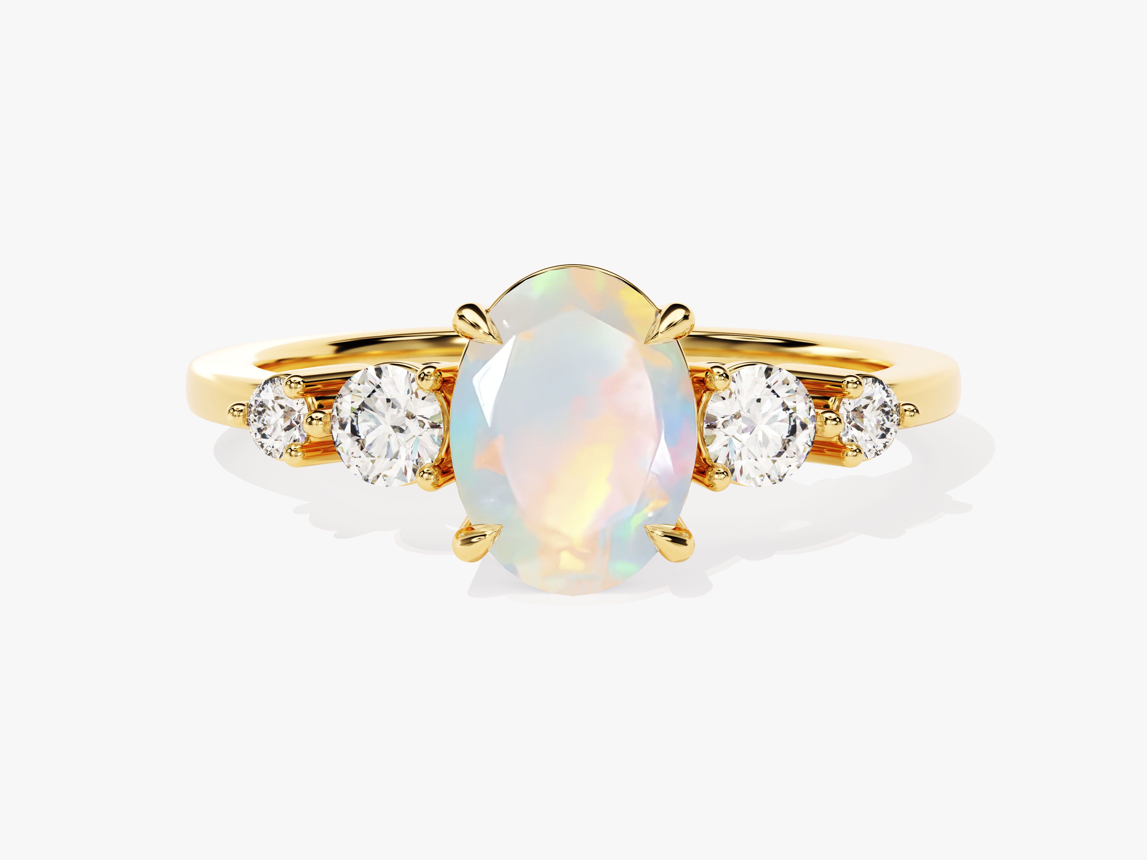 Gold opal and diamond engagement ring for jewelry