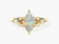 Marquise Opal Engagement Ring with Moissanite Cluster