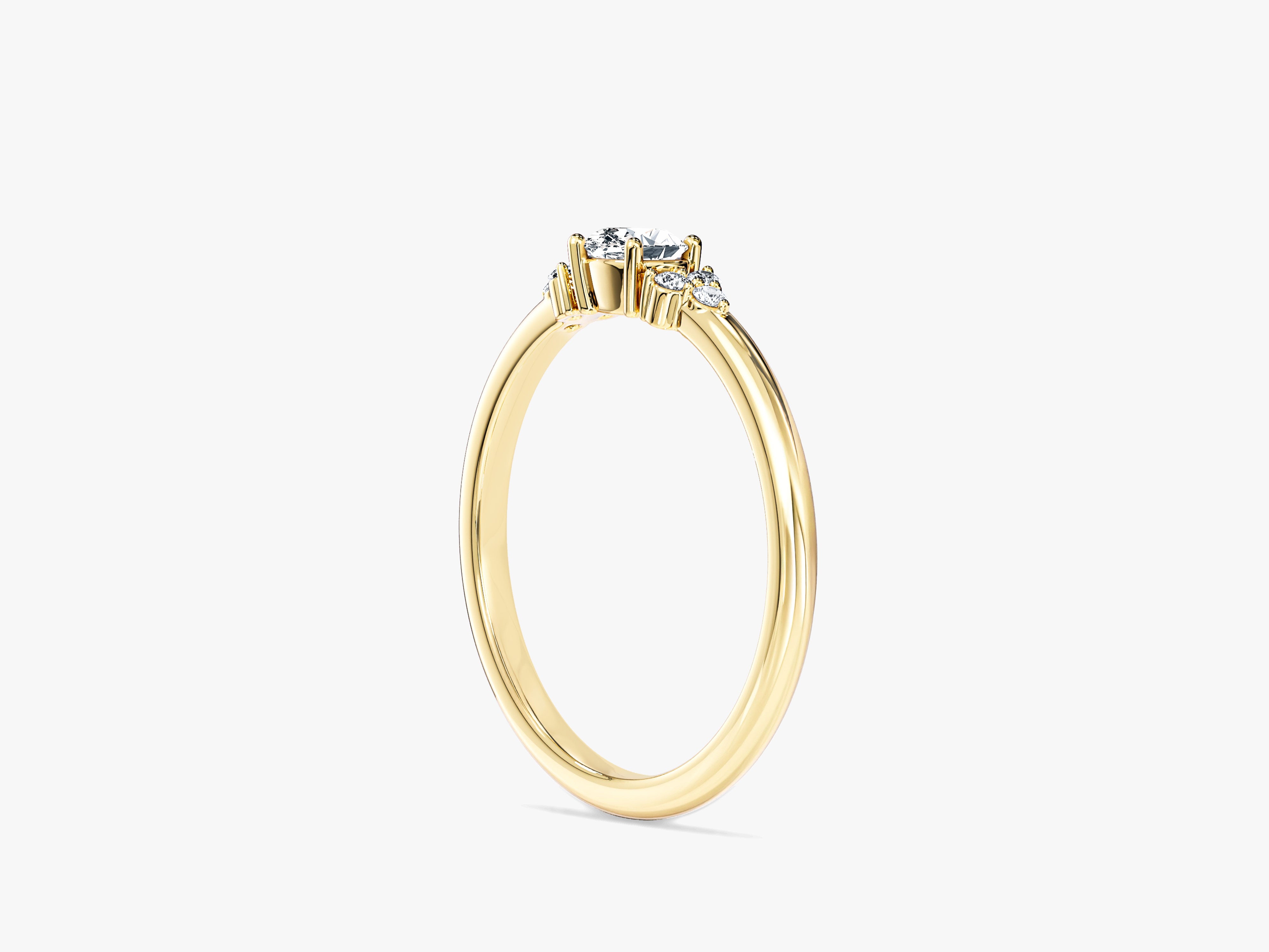 Oval Promise Ring with Sidestones