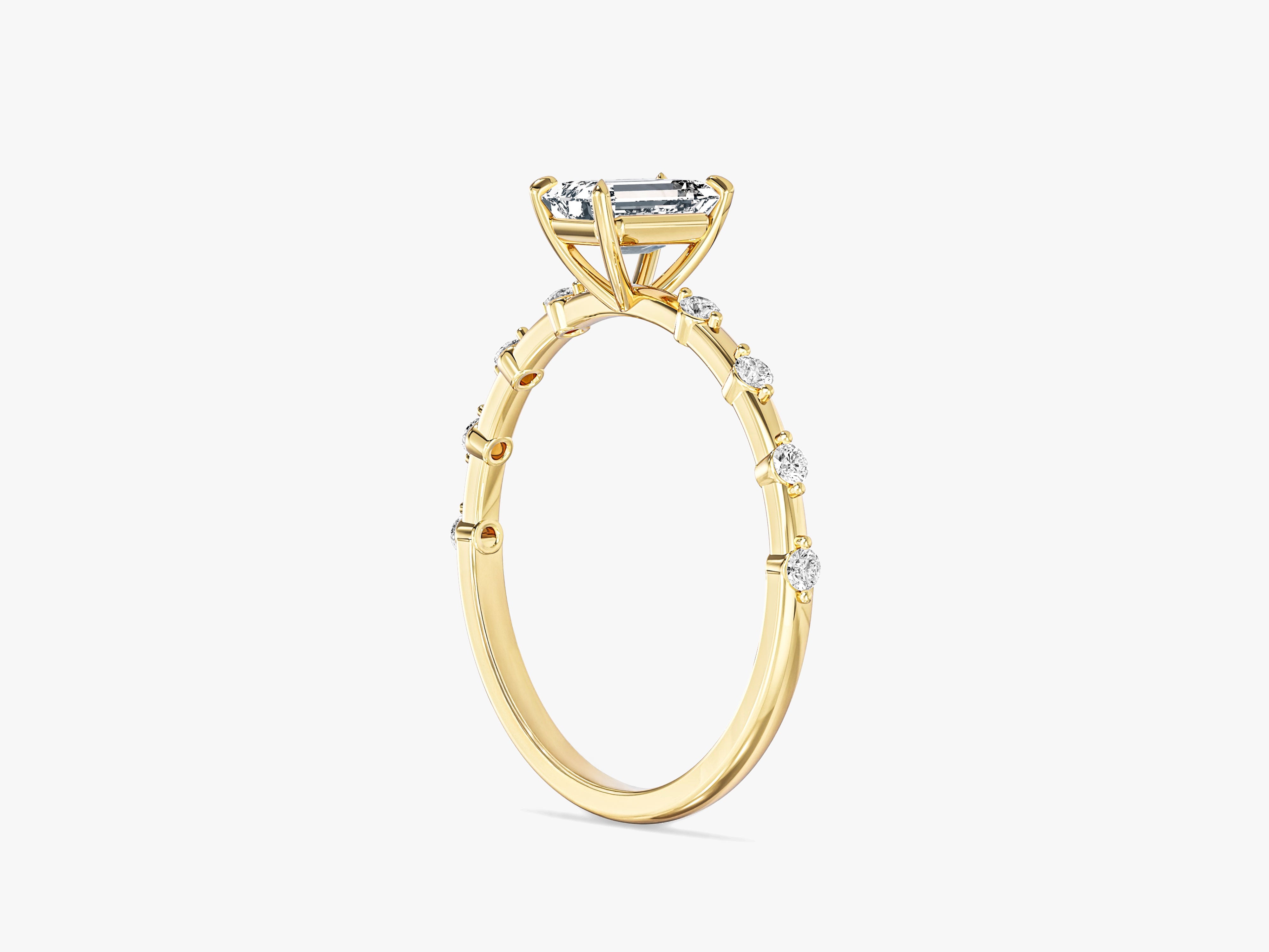 Emerald Cut Promise Ring with Sidestones