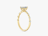 Emerald Cut Promise Ring with Sidestones