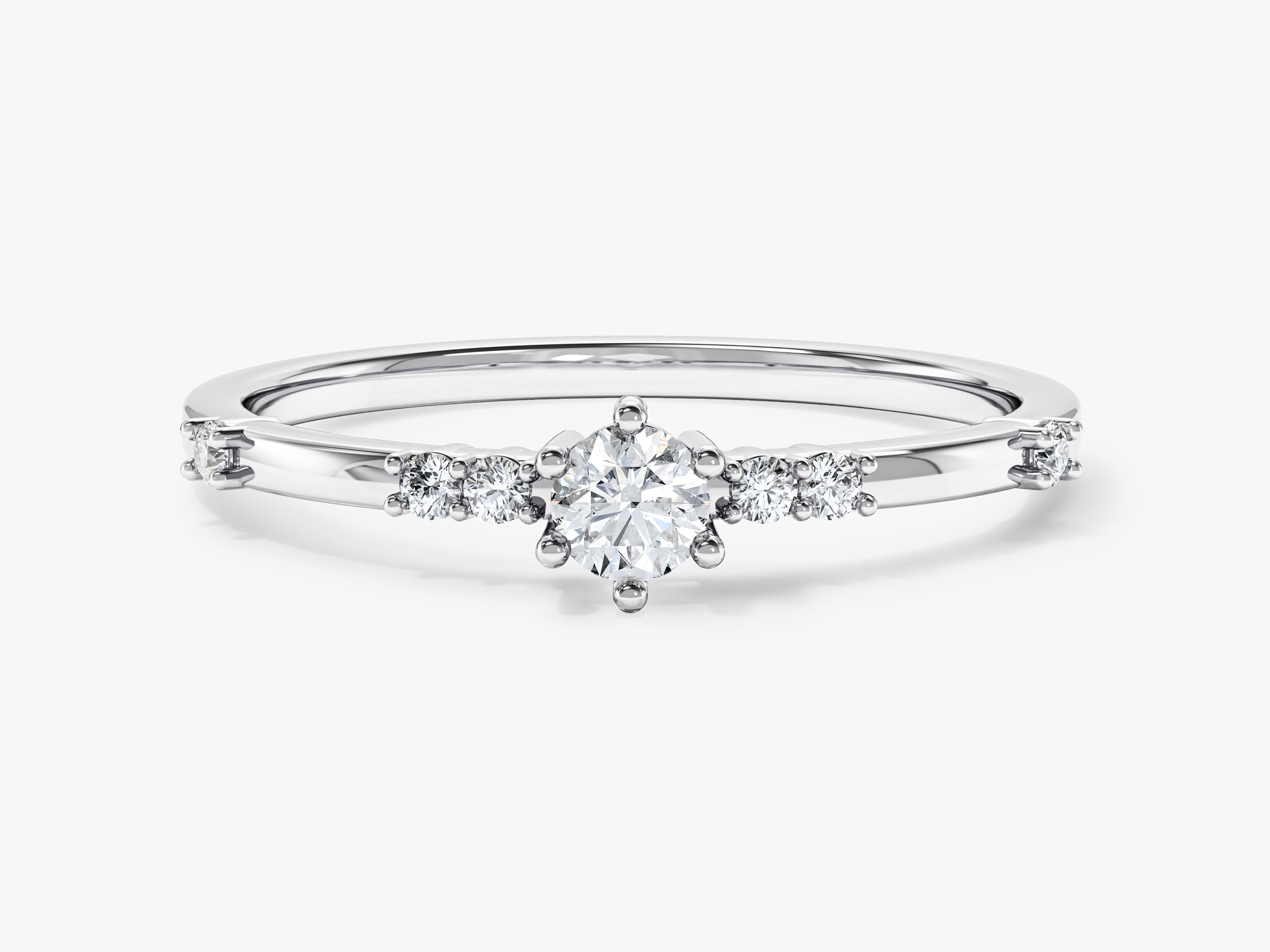 Scattered Round Cut Stone Promise Ring