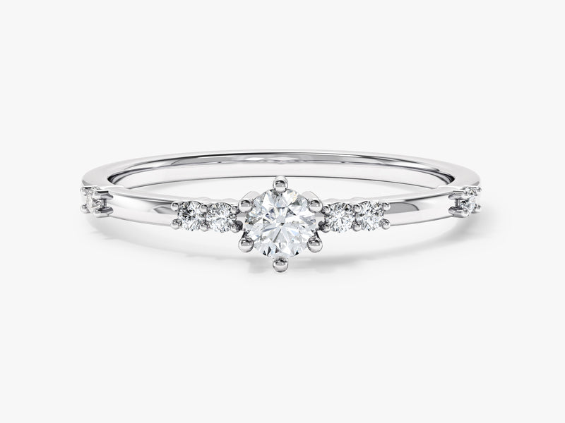 Scattered Round Cut Stone Promise Ring