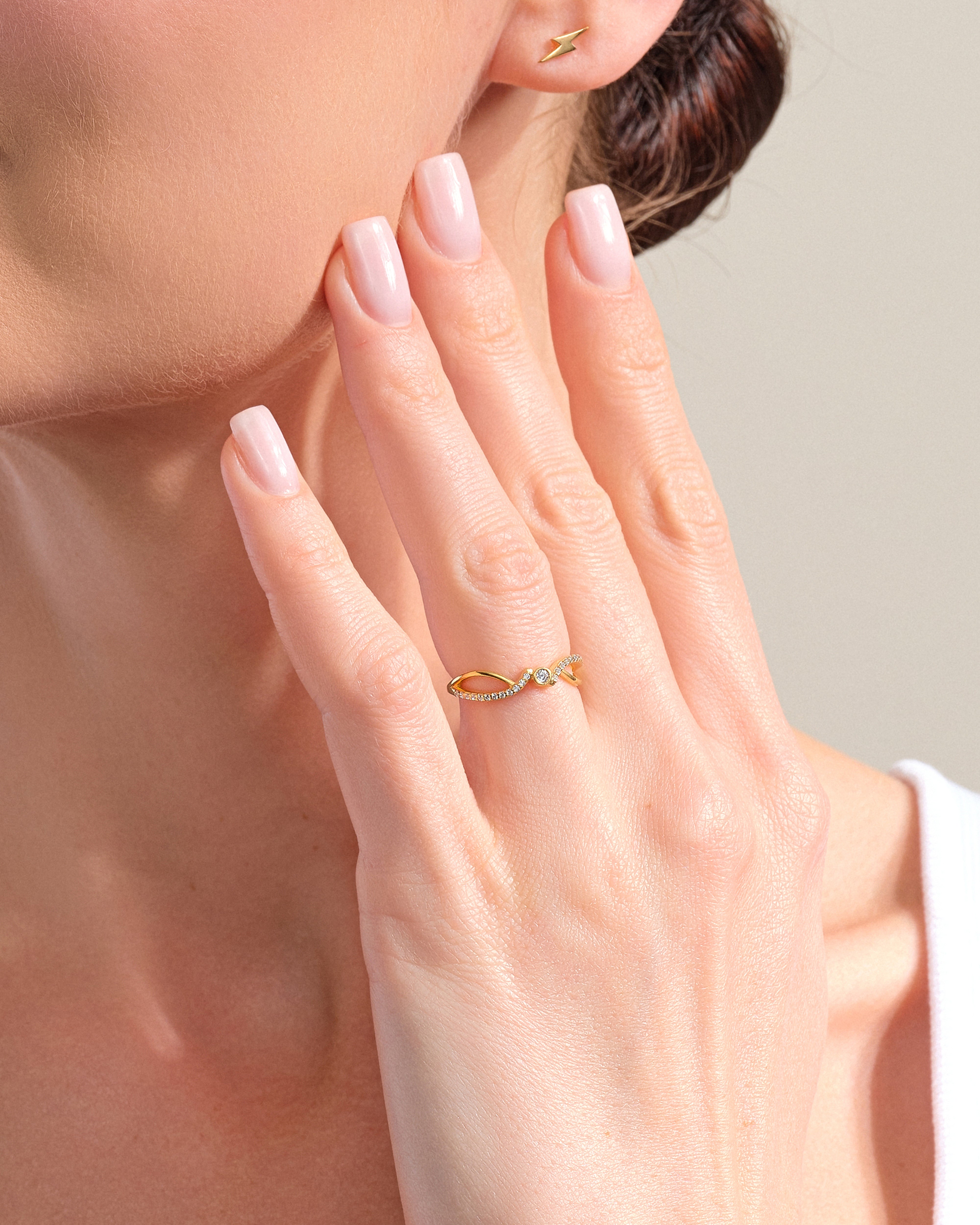 Split Shank Promise Ring with Sidestones