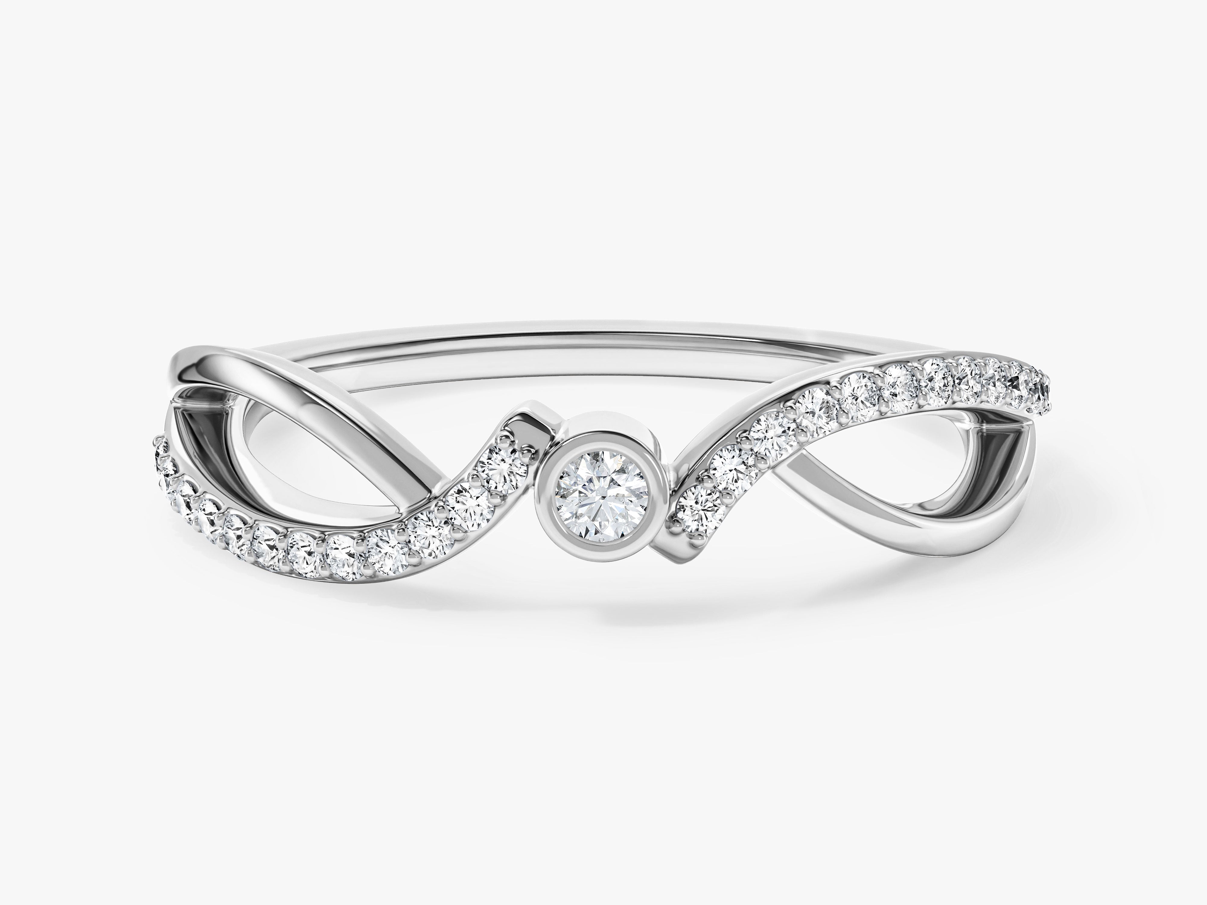 Split Shank Promise Ring with Sidestones