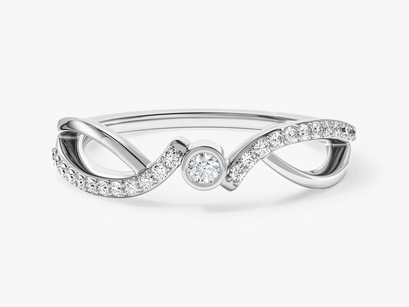 Split Shank Promise Ring with Sidestones