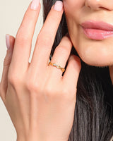 Twisted Band Cluster Promise Ring