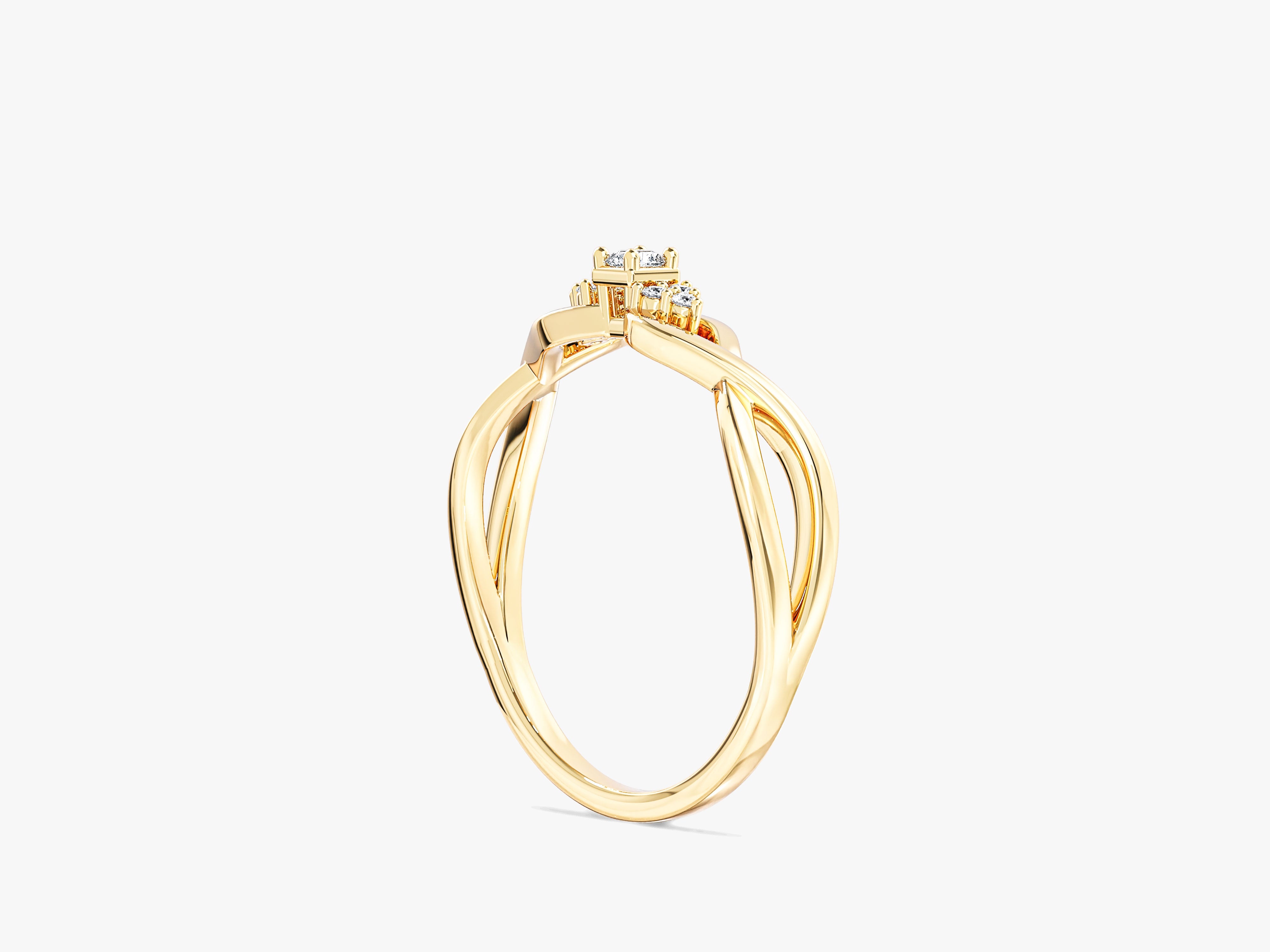 Twisted Band Cluster Promise Ring