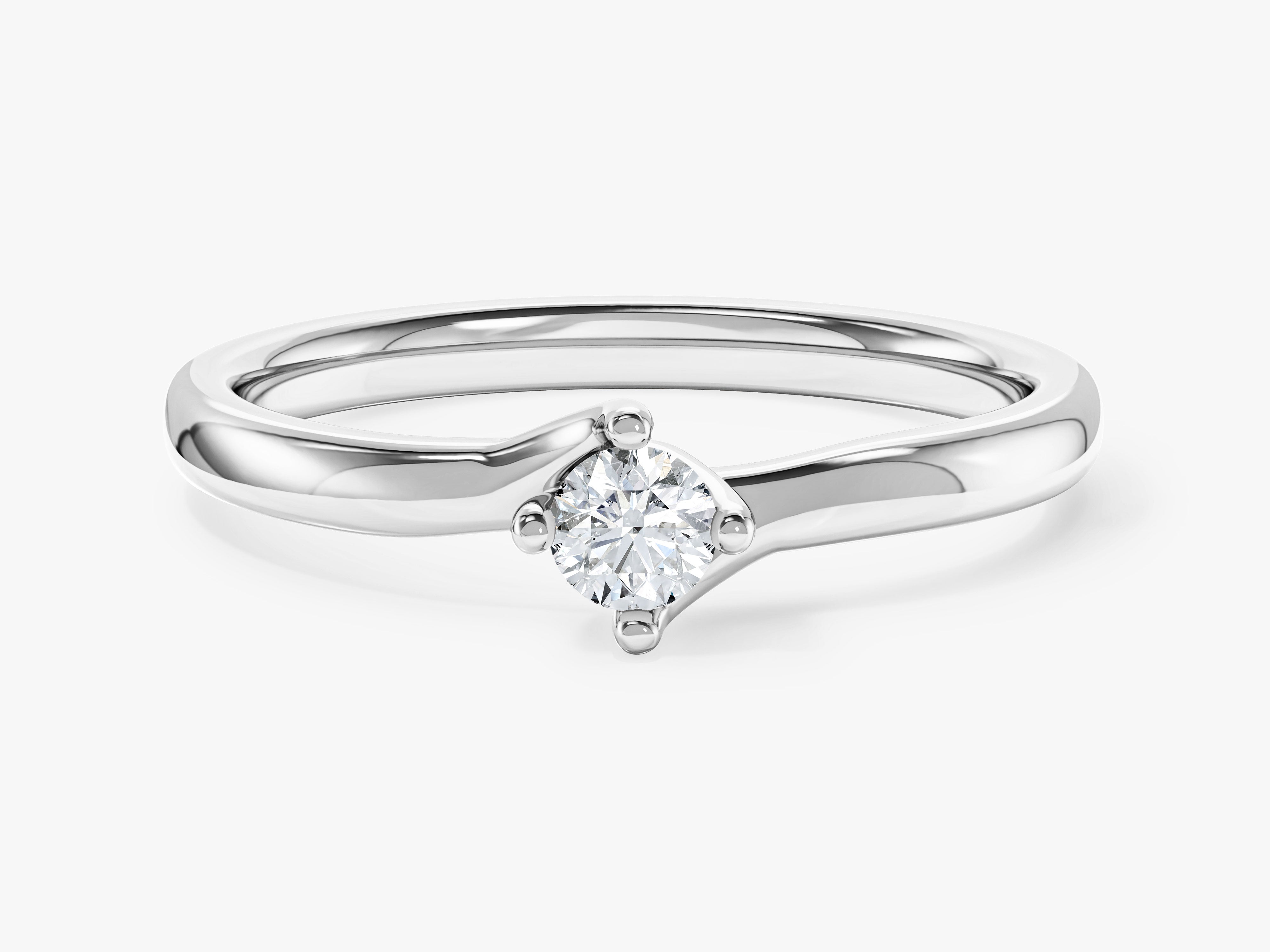 Solitaire Round Cut Gemtone Promise Ring