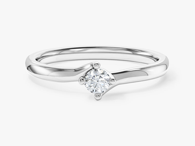 Solitaire Round Cut Gemtone Promise Ring