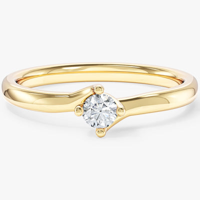 Solitaire Round Cut Gemtone Promise Ring