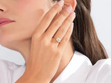 Flat Band Emerald Cut Moissanite Engagement Ring