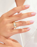 Bold Dome Oval Cut Promise Ring