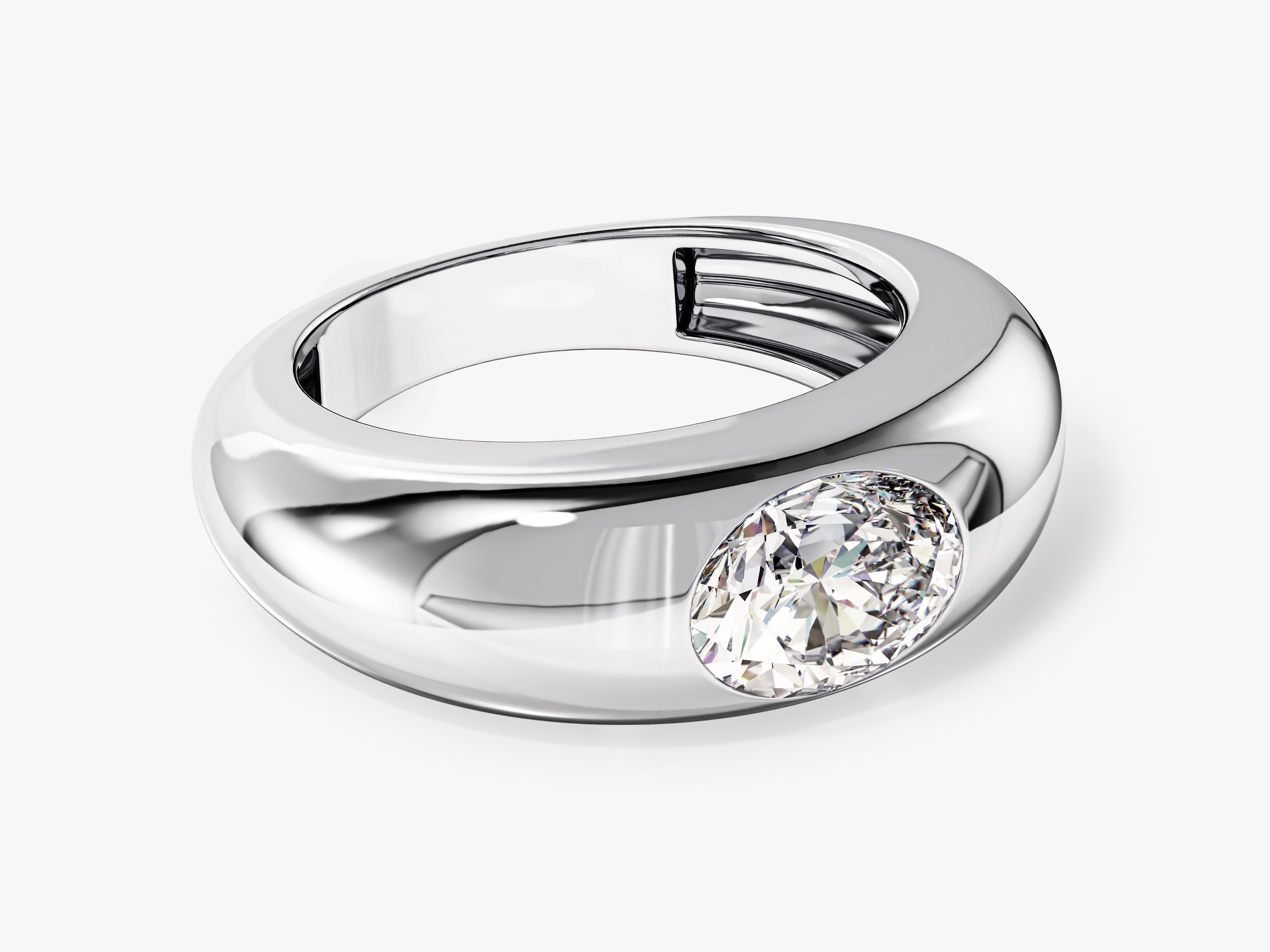 Bold Dome Moissanite Engagement Ring