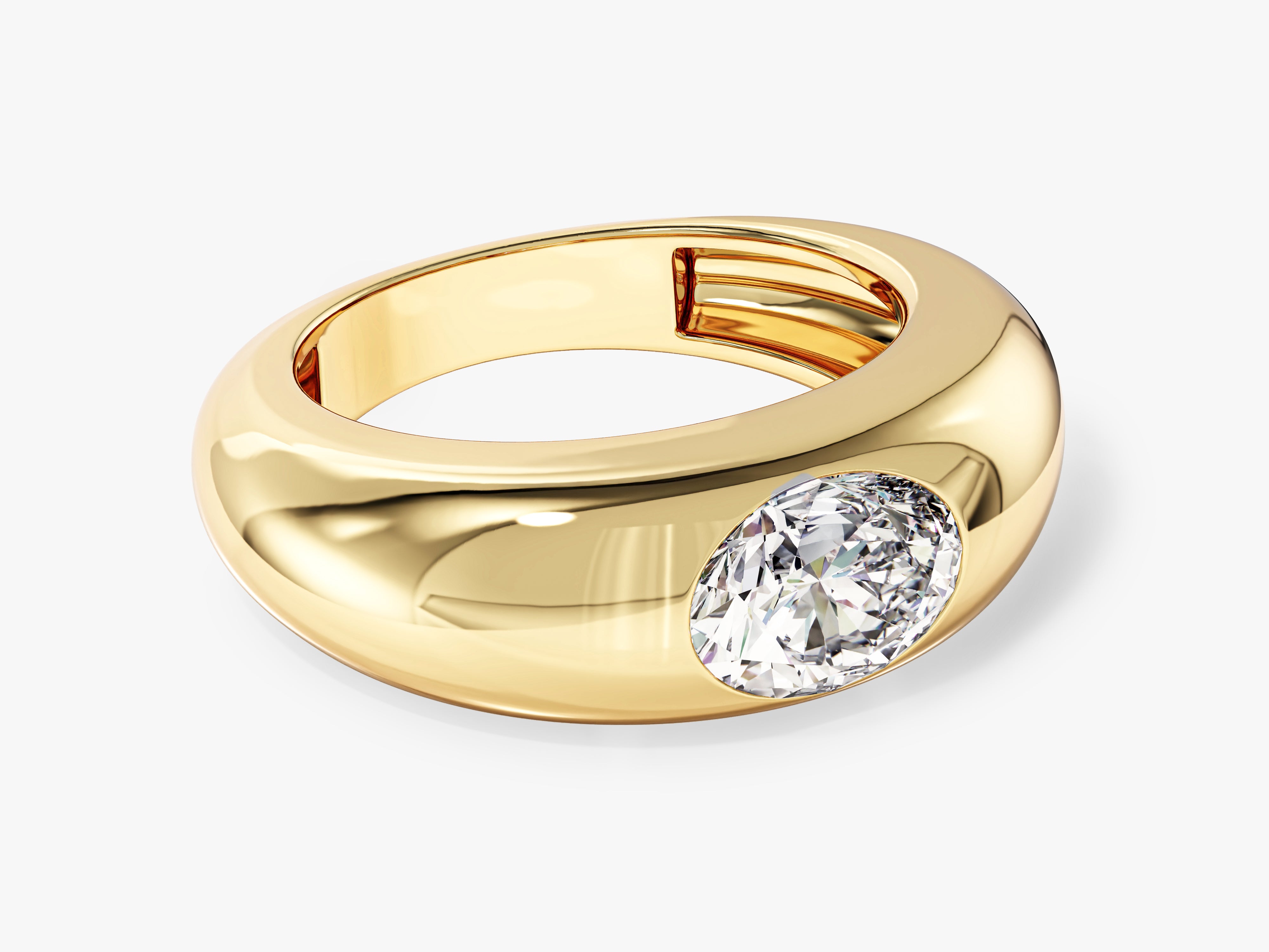 Bold Dome Moissanite Engagement Ring