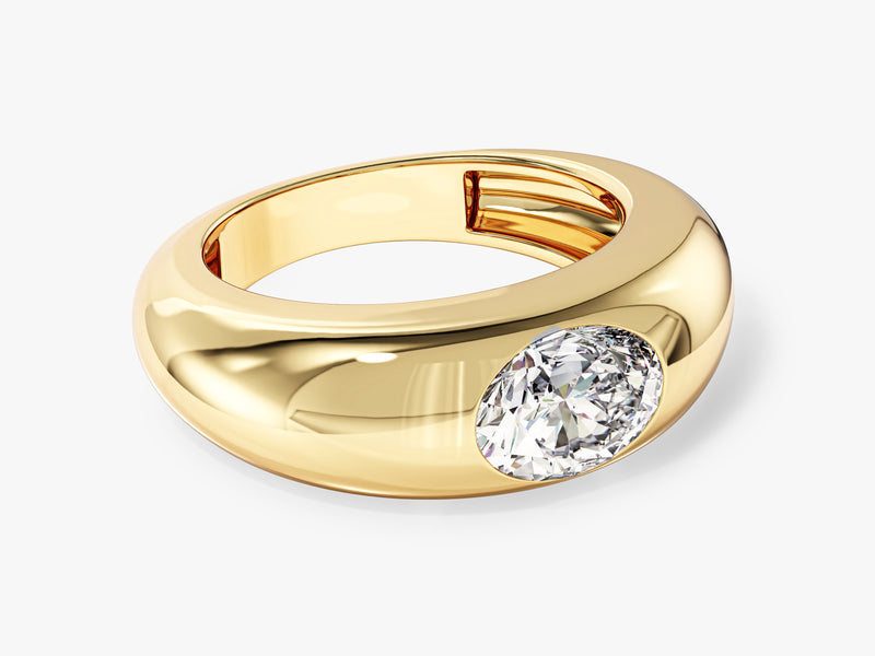 Bold Dome Moissanite Engagement Ring