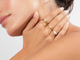 Triple Band Moissanite Engagement Ring