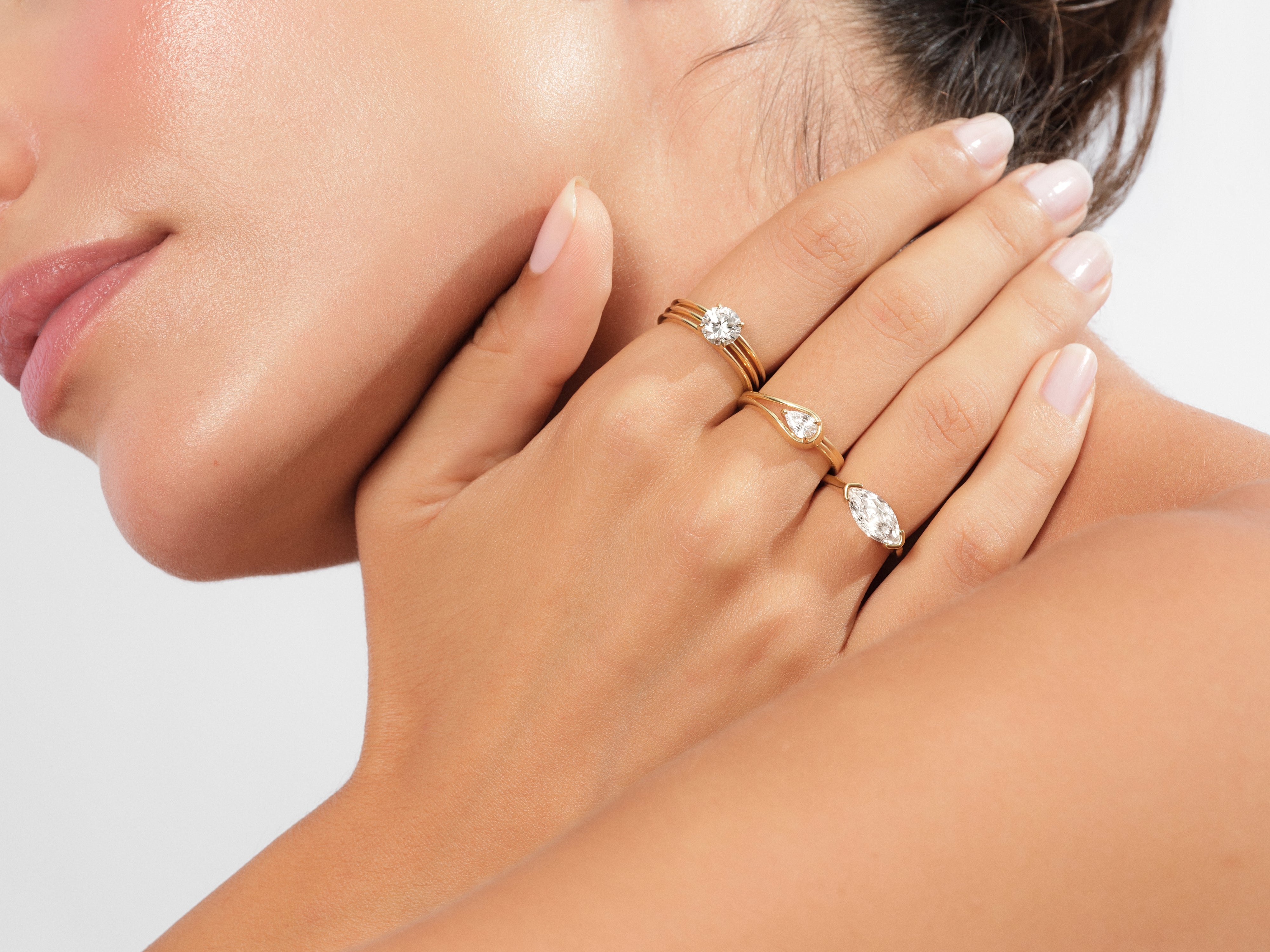 East-West Marquise Lab Grown Diamond Engagement Ring