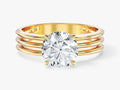 Triple Band Moissanite Engagement Ring