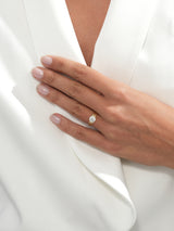 Triple Band Moissanite Engagement Ring