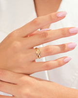 Double Band Wave Promise Ring
