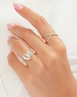Pear and Pear Toi Et Moi Promise Ring