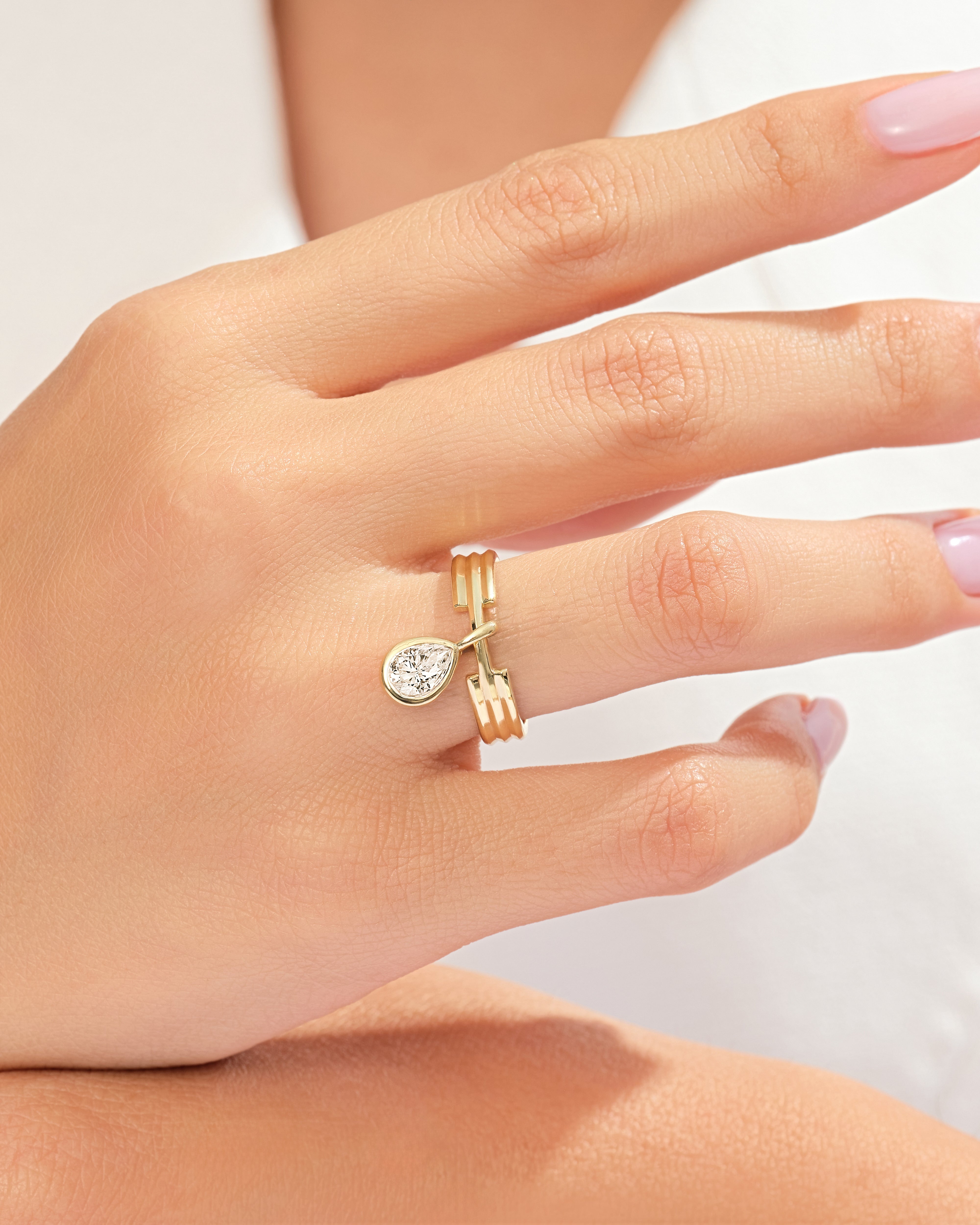 Pear Cut Charm Promise Ring