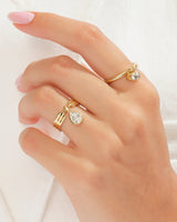 Pear Cut Charm Promise Ring